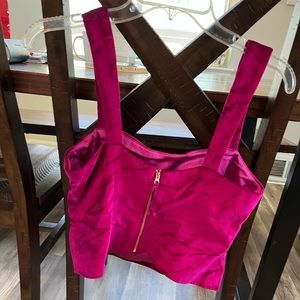 Purple-ish pink velvet crop tank top from Maeve by Anthro